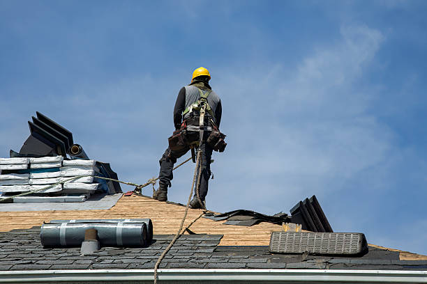 Professional Gutter Installation technician working in Port Washington, OH